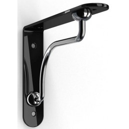 Wspornik półki stalowy czarny/chrom 180x230mm PALLADIO 23 powystawowe