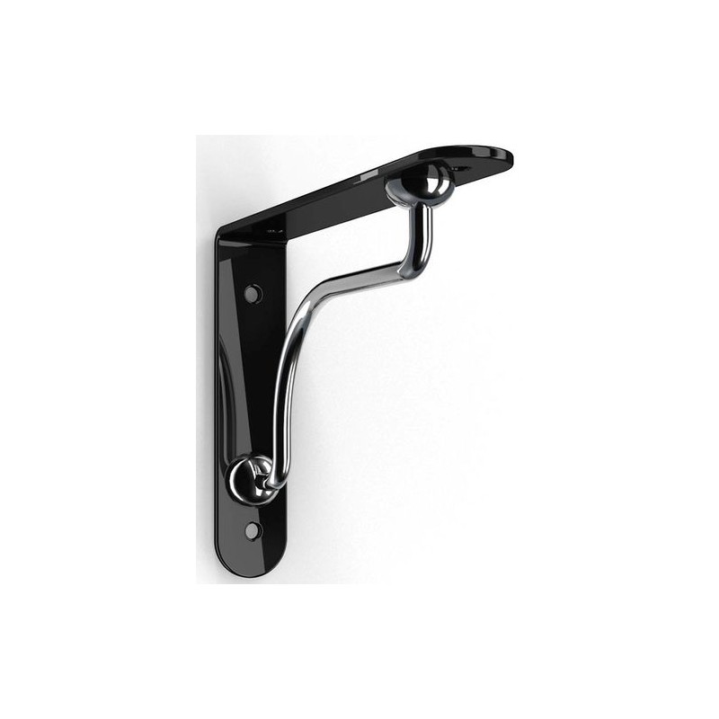 Wspornik półki stalowy czarny/chrom 180x230mm PALLADIO 23 powystawowe