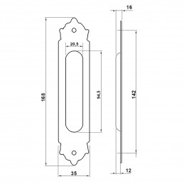 Uchwyt wpuszczany NICHE 3668 chrom połysk