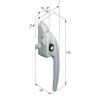 Klamka okienna z kluczykiem Select Cockspur lewa biała