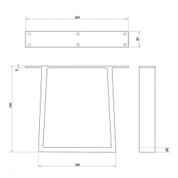 Noga podstawa stolika trapez wys. 38cm szara