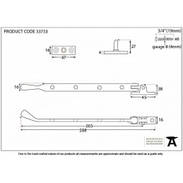Ogranicznik okienny Blokada otwarcia okna 10" Pear drop chromowana