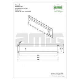 Wrzutnia na listy 342x73mm czarna mod.2 DIS