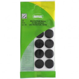 Podkładki filcowe okrągłe 22mm brąz 10szt. mod.80 przyklejane