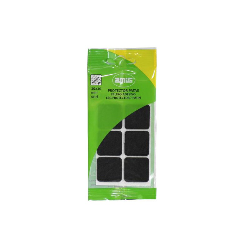 Podkładki filcowe kwadratowe 30x30mm brąz 6szt. mod.80 przyklejane