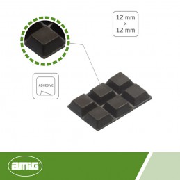 Odbojnik przyklejany Stoper meblowy 12x12mm czarny 24szt DIS mod.412