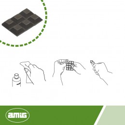 Odbojnik przyklejany Stoper meblowy 12x12mm czarny 24szt DIS mod.412