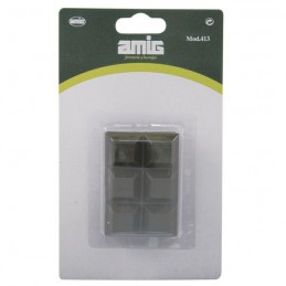 Odbojnik przyklejany Stoper meblowy 20x20mm czarny 12szt. DIS mod.413