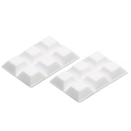 Odbojnik przyklejany Stoper meblowy 20x20mm biały 12szt. DIS mod.413