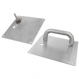 Klamka do WC 47mm na szyldzie 180x180mm INOX mod. 3CW47