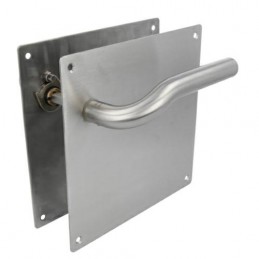 Klamka ze stali nierdzewnej INOX na szyldzie 180x180mm mod. 20C AMIG