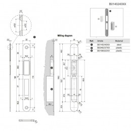 Zaczep Easy-Fix 22x196mm okrągłe końce chrom mat