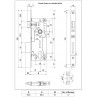 Zamek na wkładkę z dźwignią 90/40 chrom mat F18 t.9 PATENT GRANDE