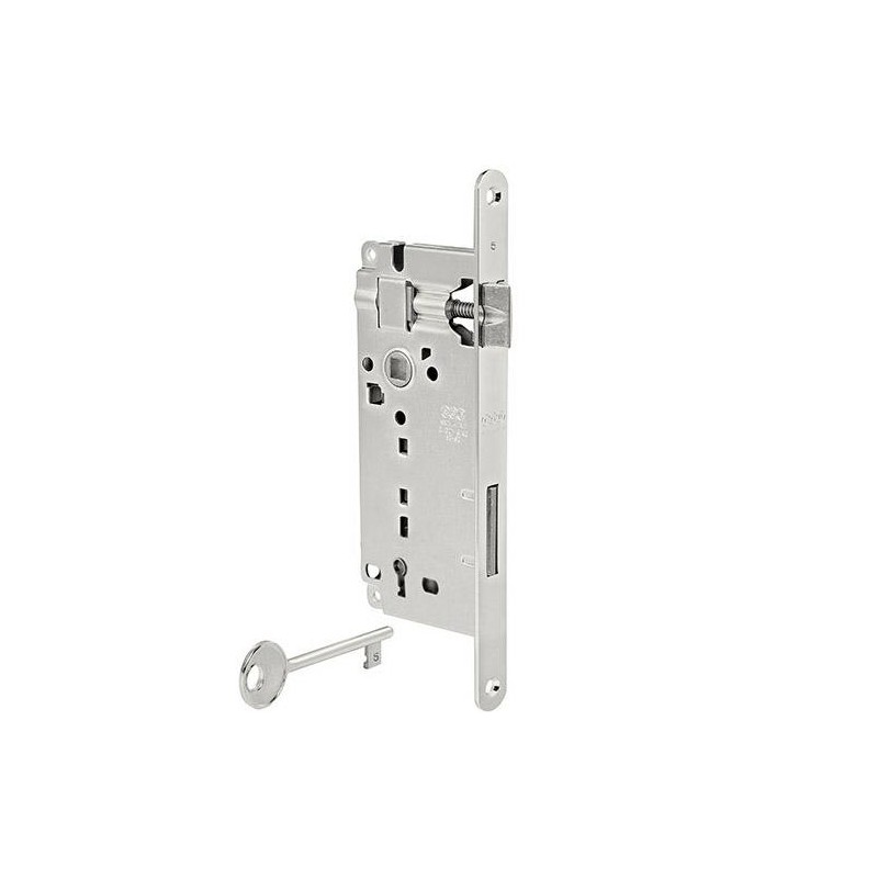 Zamek drzwiowy na klucz 90/45 F22 niklowany PATENT GRANDE