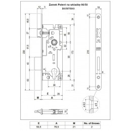 Zamek PATENT 90/50 F18 wkł trz9 rj ch.ma
