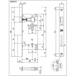 Zamek PATENT 90/50 F22 klucz chrom mat