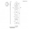 Zaczep 18x238mm końce nikiel połysk zaokrąglone do zamków PATENT