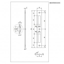 Zaczep kątowy 194x22x4mm niklowany prostokątny do zamków PATENT