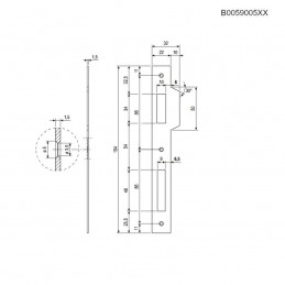 Zaczep 22x194mm z najazdem 10mm niklowany mod. PATENT