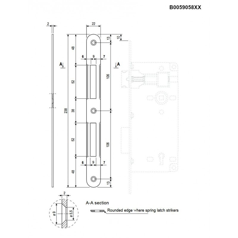 Zaczep PATENT F22/238 okr. końce mosiąd