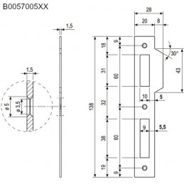 Zaczep PATENT Pi F20/138 naj. kwa. mos.