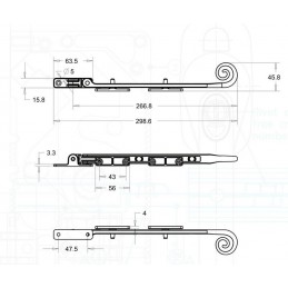 Ogranicznik okienny Blokad otwarcia Monkey Tail 299mm czarny