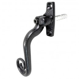 Klamka okienna Monkey Tail z blokadą Lewa czarny antyk