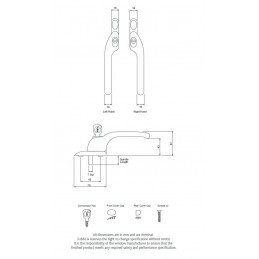 Klamka okienna z blokadą na kluczyk brązowa HX Lewa CONN