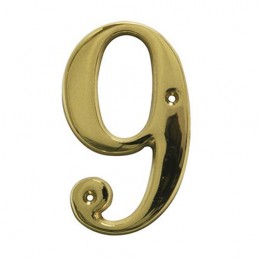 Numer 9 - 10cm mosiężny