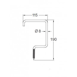 Hak G ze śrubą wkręcany sufitowy ref. 391