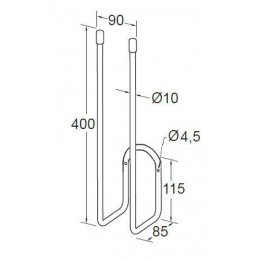 Hak na buty, podwójny ref. 387 do zawieszania botkow, kaloszy