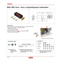 Wkładka drzwiowa 54mm 27/27 złoto antyczne mod.600