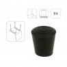 Nakładki meblowe do nóg 14mm gumowe czarne 25szt mod.656