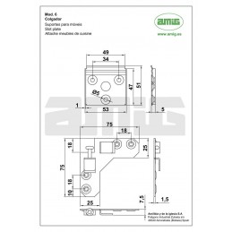 Wieszak meblowy do szafek regulowany cynkowany mod.6