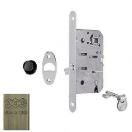 Zamek hakowy na klucz 70/50 czoło 16x168mm mosiądz antyczny SCIVOLA-T