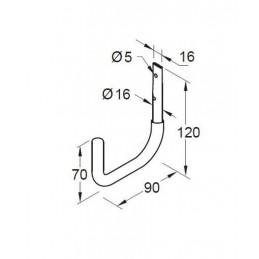 Hak pojedynczy 9cm z gumą ref. 371