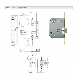 Zamek drzwiowy łazienkowy 70/50 nikiel TESA 134U 5R E40