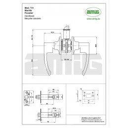 Klamka z zamkiem pokojowa złoto antyczne mod. 731