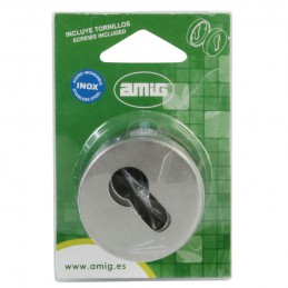 Szyld na wkładkę okrągły 53mm INOX mod.3D DIS