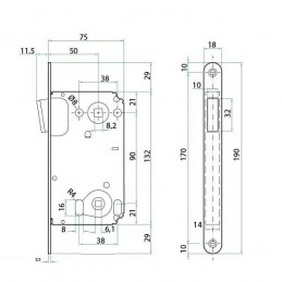 Zamek magnetyczny do WC 90/50 czarny Bonaiti Twin
