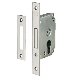 Zamek dodatkowy na wkładkę 50mm niklowany F22 prost. SICUREZZA