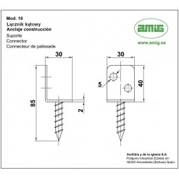 Łącznik kątowy mod.10-30 żółty ocynk
