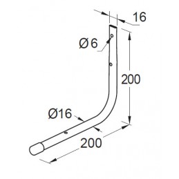 Hak prosty 20cm ref. 379