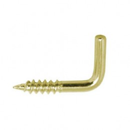 Hak prosty 2x20mm haczyk wkręcany mosiądzowany 26szt.