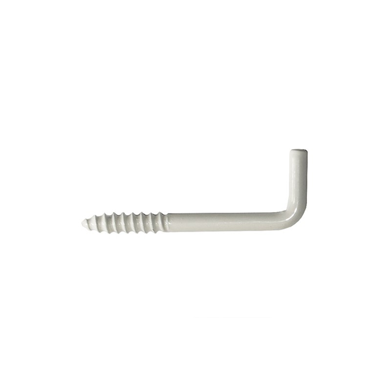 Haczyki wkręcane 3,3x40mm białe Hak prosty 10szt.
