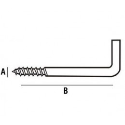 Hak prosty 3,3x40mm haczyk wkręcany cynkowany 22szt.