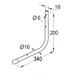 Hak garażowy prosty 34cm ref. 380
