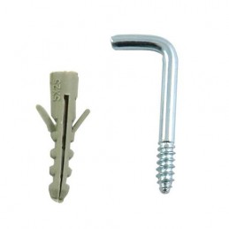 Hak haczyk prosty 3x30mm cynkowany + kołek rozporowy 6 szt.