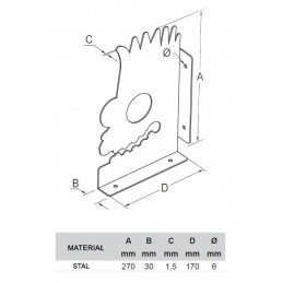 Wspornik półki dziecięcy stalowy żółty 170x270mm  CARTOON 17 2szt.