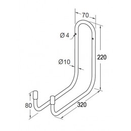 Hak podwójny 32cm, ref. 385